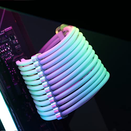SIRLYR PSU Cable Combs,Pearlescent Paint Computer Wire Organizer,Extension Cables Comb for PC Cable Management 20 Pieces Set = 24 pin x 4, 8 pin x 16 for 3 mm/0.11In up to 3.5 mm/0.13 in Silver - color: Silver