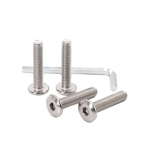 cSeao 10pcs 1/4"-20 x 1-3/4" Flat Head Allen Head Joint Conecting Bolts Socket Cap Screws for Furniture Table 304 Stainless Steel - size: 1/4"-20 x 1-3/4" 10pcs