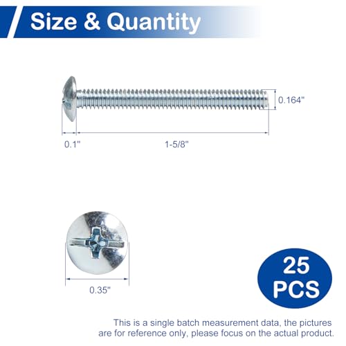 25Pcs #8-32 x 1-5/8" Knob Pull Machine Screws, Cabinet Drawer Handle Screws - size: #8-32 x 1-5/8"