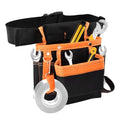 8 Pockets Tool Pouch, Utility Organizer Pouch Waist Bag for Tools, Adjustable Belt Work Apron for for Technician Maintenance Electrician Carpenter Woodworker Roofing Hardware Tools(SIZE:9.45x9.84inch)