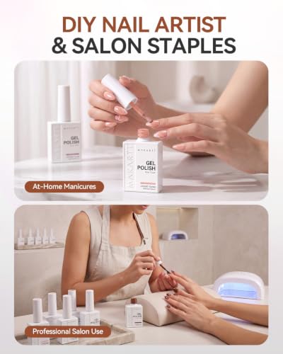 Makartt Nude Brown Gel Nail Polish Set 15ML : 6 Colors, Neutral Skin Tones - color: Cozy Mocha Blend