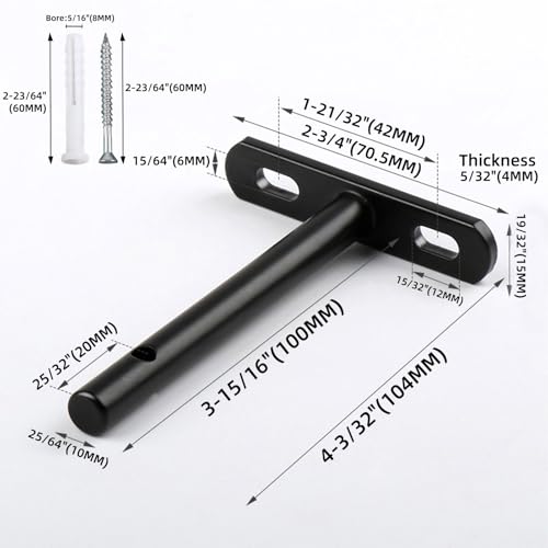 4-Inch (104MM) Floating Hidden Shelf Bracket 6 Pack - size: 4 Inch