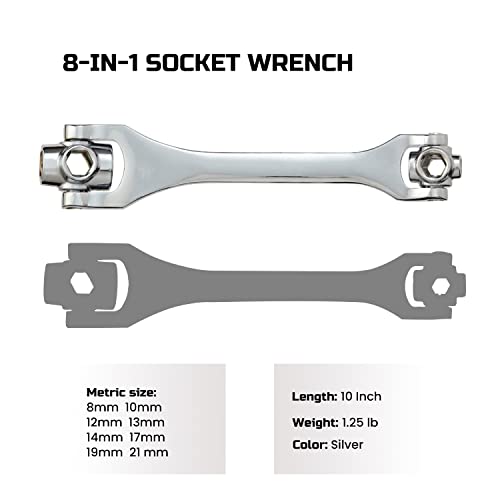 Lichamp 8-in-1 Socket Wrench Metric 8-21mm