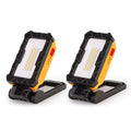 LUTEC Rechargeable Work Light, 1000 Lumens LED Magnetic Light with Magnetic Base and Hanging Hook，360°Rotate and 200°Swivel for Car Repair, Emergency and Camping-2 Pack (Orange)