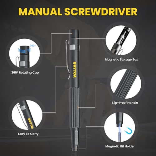 Mini Electric Screwdriver Set 3.7V, Precision Electric Screwdriver Cordless 80-in-1, 4 Torque Settings, 60 S2 Metal Bits, Magnetic Storage, Repair Tool for Electronics Watch Laptop Clocks Cameras