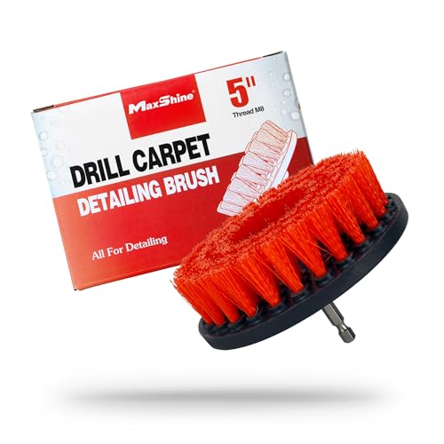 Maxshine 5" Universal M8 Medium-Duty Drill Brush for Upholstery & Carpet – Power Scrubber Attachment for Car Detailing, Fabric & Home Cleaning – Deep Cleaner Removes Stains & Grime - size: 5" Medium-Duty Drill Brush