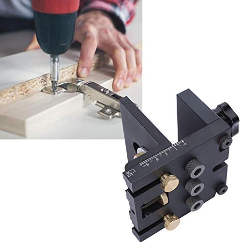 3 in 1 Dowel Jig Drill Kit, with Positioning Clip Woodworking Drilling Locator Hole Puncher Doweling Jig Drilling Guide Kit Adjustable Woodworking Joints Tool
