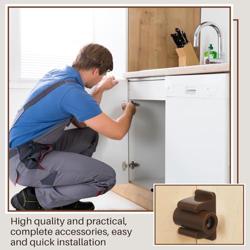 Juexica 4 Pairs False Cabinet Front Clip False Drawer Clips, Brown - color: Brown