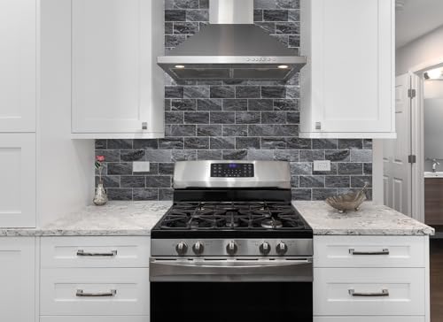 StyloVue 100 Pieces Peel and Stick Backsplash for Kitchen, 3" x 6" PVC Subway Tile 2026 Upgraded Gray-Gold Stone Backsplash Stick on Tile Elevate Kitchen Fireplace RV - color: Gray-Gold Stone