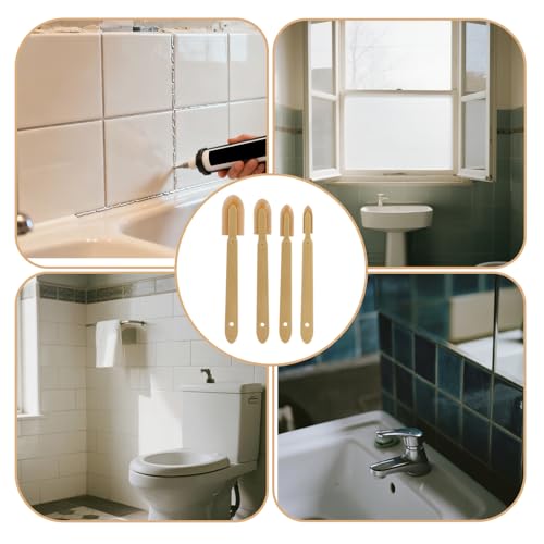 8pcs Rubber Caulking Tool Set, Reusable Silicone Caulk Finishing Spatulas Remover Sealant Smoothing Grout Sealer Spreader Finger Applicator for Kitchen Bathroom Tiles Window Floor Sink (4 Sizes)