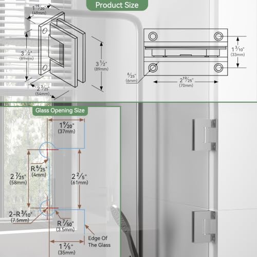 304 Stainless Steel Shower Door Hardware Kit - color: Brushed Sliver