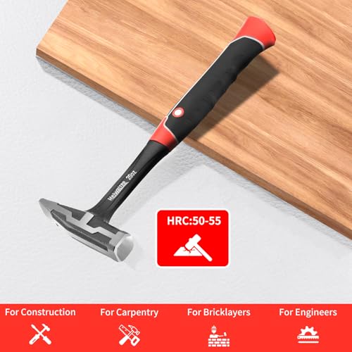 20 oz One-piece Forged Engineer Hammer, Sheet Metal Hammer 850g, Non-slip Rubber Grip For Construction, Gardening, Home Improvement - style: 20 oz Engineer Hammer