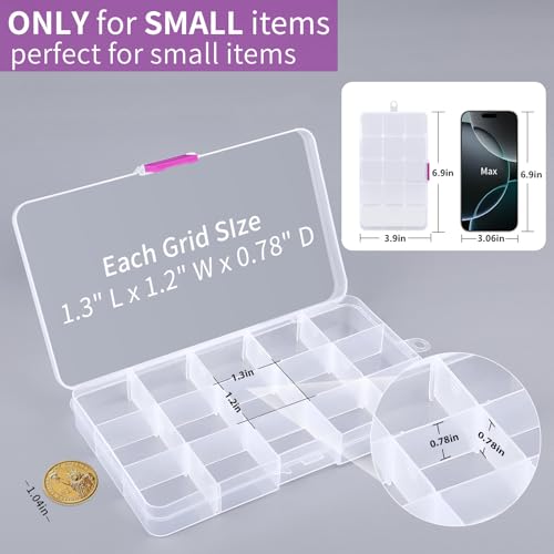 Opret Bead Organizer 15 Grids 8 Pack for Crafts - color: 8 pcs, transparent