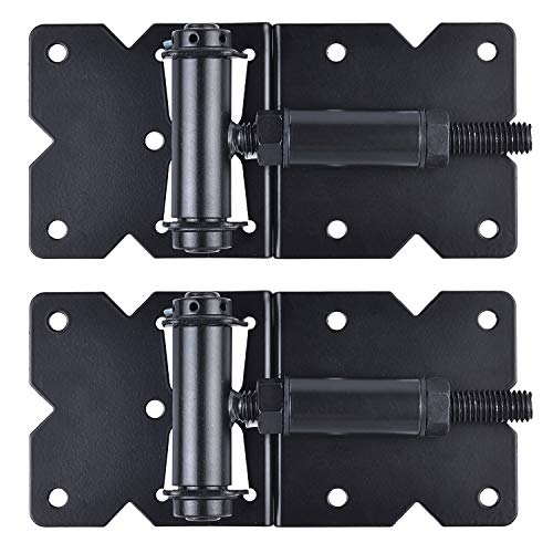 Self Closing Gate Hinges Heavy Duty, 90 Degree Adjustable, 2 Pcs - color: Black(1pcs)