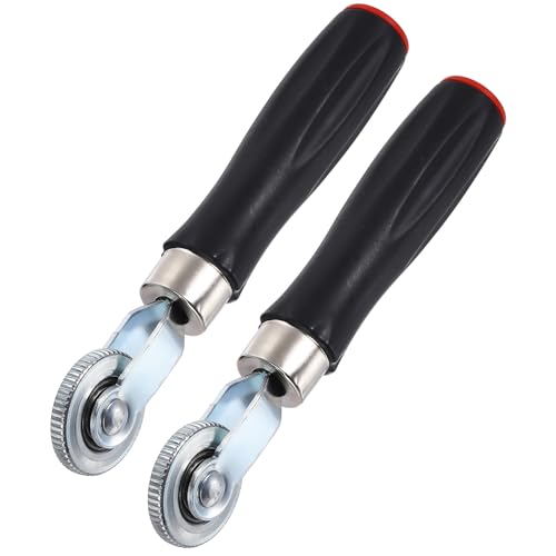 HARFINGTON 2 PCS Car Seam Roller 0.24 Inch Len Car Audio Sound Deadening Roller Sound Deadener Wheel Roller with PP Handle for Auto Noise Heat Insulation Mat Wallpaper Application - color: Black, size: 0.24 Inch