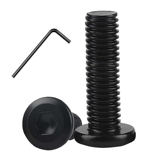 Metuja M8-1.25 x 40mm,20-Pack Black Flat Head Hex Socket Cap Screw Bolts,304 Stainless Steel,Fully Threaded M8 Bolts,Metric Fasteners for Furniture - size: M8-1.25x40mm