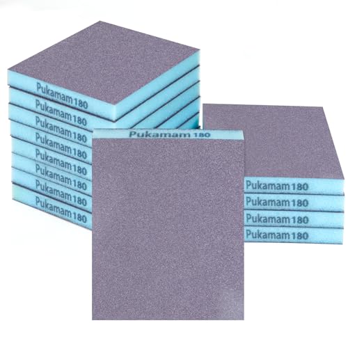 12 Pack Sanding Sponge, Washable and Reusable Sanding Blocks 180 Grit Wet Dry Sand Paper for Wood Drywall Metal Furniture - size: 180 Grits