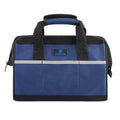 Tool Bag 13'', Wide Mouth Tool Organizer for Tool Storage, Heavy Duty and Water Proof, Blue & Black - size: 13 inch