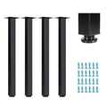 28 Inch Table Legs,with Adjustable Feet Pads,Set of 4(Black) - size: 28"
