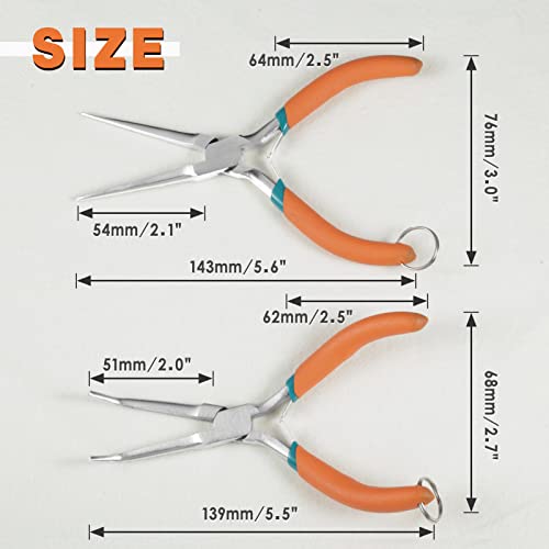 Mini Pliers Set - Straight, Bent & Needle Nose Pliers for Jewelry Making & Small Object Gripping - style: Bent & Straight Needle Nose Plier