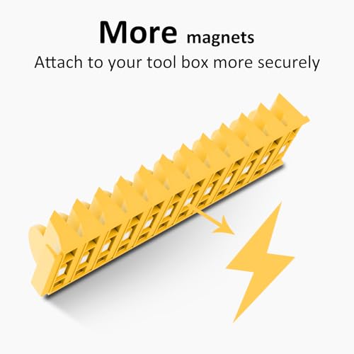 DEHOYI 48 pcs MAGNETIC Modular Wrench Organizers for Tool Drawers - Wrench Rack with Metric&SAE Labels, Perfect Tool Storage Holder. Gift for mechanics (Yellow) - style: Magnetic (48 pcs yellow)