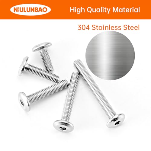 M3 x 8mm 12mm 16mm 20mm 25mm Flat Round Head Hex Socket Cap Screws Bolts, Furniture Screws, 304 Stainless Steel, Metric Fully Threaded, Allen Hex Drive, Bright Finish, Assortment Kit 125PCS - size: M3 x 8/12/16/20/25mm (125PCS)