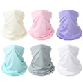 6 Pieces Summer Face Cover Scarf Mens Neck Gaiter For Men Women UV Protection Face Breathable Sun Protection Cycling Running - color: Yellow+pink+light Purple+sky Blue+light Gray+white