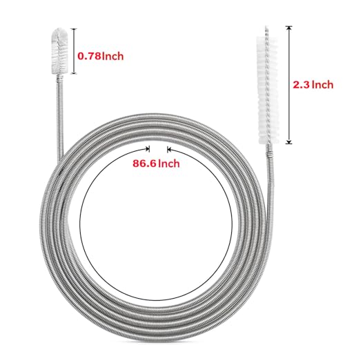 2 Pack 86 Inch Long Flexible Drain Brush, Sunroof Drain Cleaning Tool for Ice Maker, Refrigerator & AC Drain Line - size: 86 IN