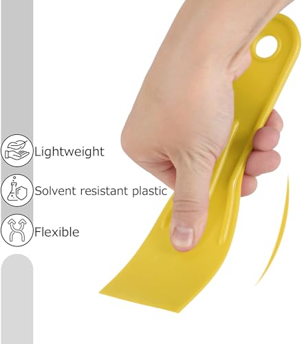 Bates 6 Pack Plastic Putty Knife Set - Black & Yellow, Paint Scraper, Spackle Tool, Spreader - color: Black and Yellow, size: 1.5, 2, 3, 4, 5, 6 Inches, 6 Pack