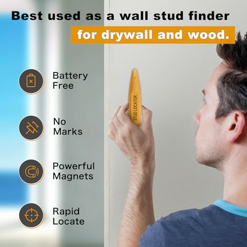 2 PCS Stud Finder, Magnetic Stud Finder Easy to Use, No Batteries Required, Rapid to Locate Screws, Nails, Metal Studs Through Drywall and Wood - Powerful Magnet Stud Finder