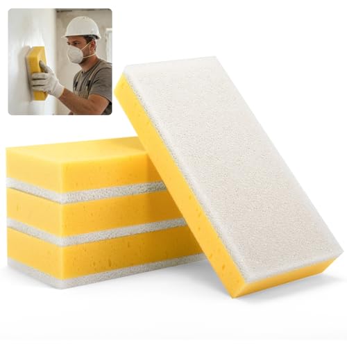 Drywall Wet Sanding Sponge, Washable Double Sided Drywall Finishing Sponge