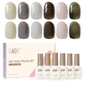 GAOY Dark Gel Nail Polish Set, 6 Colors Milky Jelly Colors Black Green Gray | Buildable Color, Blooming Effect, UV Lamp Required, Long Lasting, Easy to Apply, Salon Manicure at Home - color: That Girl XNK0633