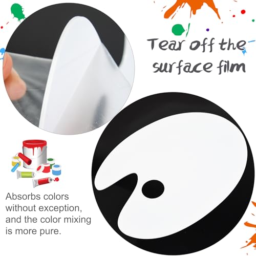 Hulameda 2Pcs Acrylic Paint Palette with Thumb Hole for Adults or Kids - color: White-2pcs-11.8*7.9+8.6*5.9inch