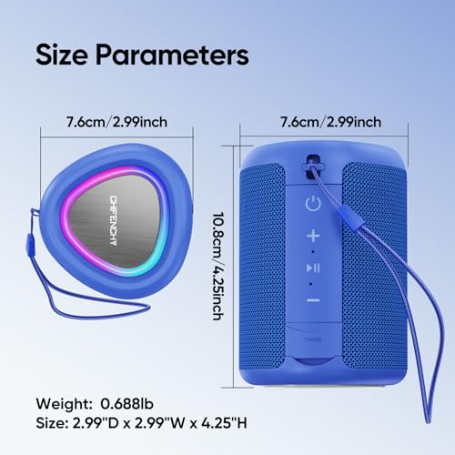 Portable Bluetooth Speaker Beach Essentials: IPX5 Waterproof for Outdoor - color: Blue