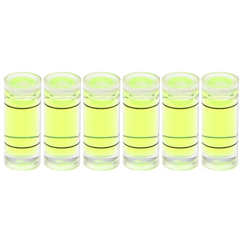 HARFINGTON 6pcs Small Cylindrical Bubble Level Vials 6x15mm PMMA Mini Horizontal Bubble Spirit Level Measuring Layout Tools for RV TV Picture Frame Hanging Tool Leveler - size: 6x15mm