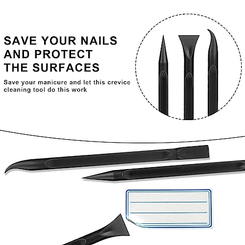 Carbon Fiber Plastic Scraper, 9 PCS Small Scraper Tool Plastic Scraper Tool Multi-Purpose Scraper Pen-Shaped Scraper Tool Non-Scratch Cleaning Tool for Tight Spaces, Kitchen, Crevices, Food, Paint - color: Multicolor