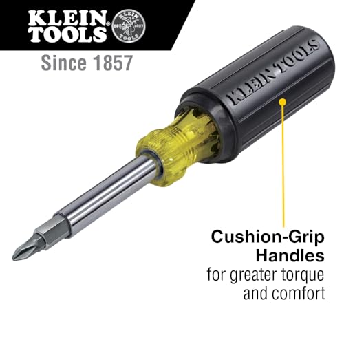 Klein Tools 80027 Screwdriver Set, 11-in-1 Multi-bit Screwdriver, 6-in-1 Stubby, Phillips, Slotted, Square, Torx Bits, 2-Piece - style: Screwdriver Kit