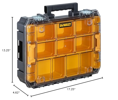 DEWALT TSTAK Tool Organizer,Small Parts and Screw Organizer Tool Box with Removable Compartments,(DWST17805),(Pack of 4) - size: 17.25" L x 13.25" W x 4.62" H (Pack of 4)