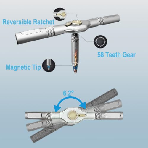 24-in-1 Ratchet Screwdriver Set, Magnetic Precision Bits with Detachable Handle & Case, Multi-Purpose Mini Screwdriver Kit for DIY, Electronics, Watch & Home Repair