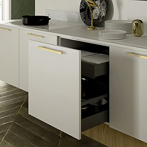 Goldenwarm 10 Pack 5 Inch Gold Cabinet Handles Brushed Brass Kitchen Pulls - color: Gold, size: 5 Inch Hole Center