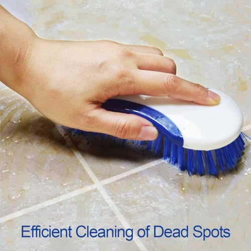 CELOX 2 Pack Multi Purpose Heavy Duty Scrub Brush, Deep Clean Brush for Tile Floors and Walls, Shower Doors, Tubs - color: White Blue-2pack