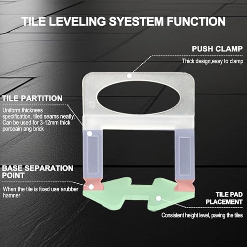 Tile Leveling System 2500 Piece 1/16" tile Clips, Tile Leveler Clips Tools for Floor Wall Ceramic Stone and Porcelain Tile Installation - size: 2500pcs 1.5mm tile leveling spacers