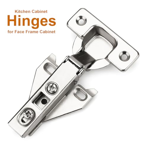 Probrico 30 Pairs-60 Pack Kitchen Cabinet Hinges for Face Frame Cabinet, Concealed Cabinet Hinges Brushed Satin Nickel with Mounting Screws - size: 30 Pairs