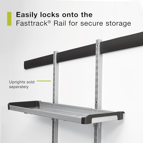 Rubbermaid FastTrack Rail Large Shelf Organization System, Holds up to 50 Pounds, Ideal for Cleaning Products/Garden Supplies/Laundry Products - style: Large Shelf