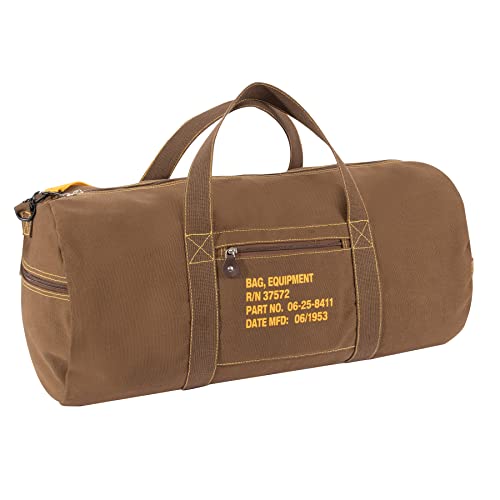 Rothco Canvas Equipment Bag, Heavyweight Cotton Carryall - color: Earth Brown, size: 24 Inches