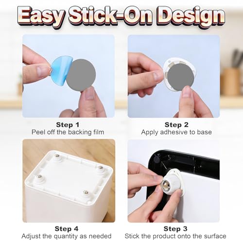 Heavy Duty Self Adhesive Furniture Casters 8 Pack Stick-On Swivel Wheels - color: White-8