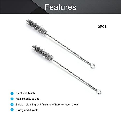 Utoolmart Steel Wire Cleaning Brush - Spiral Power Cleaner, 0.8 x 12 inch, 2-pack - color: 2pcs, size: 2cm