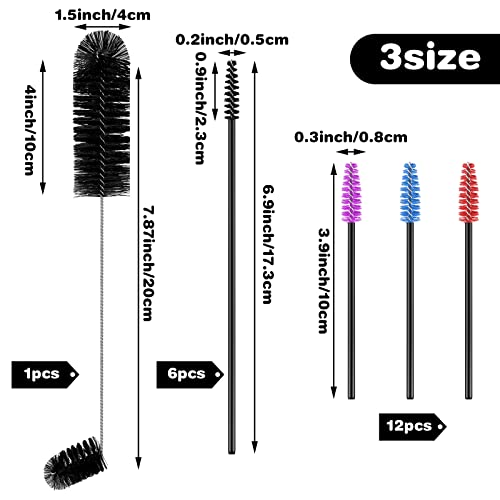 Hummingbird Feeder Cleaning Brush, 19 Pieces 3 Size, Black - color: Black