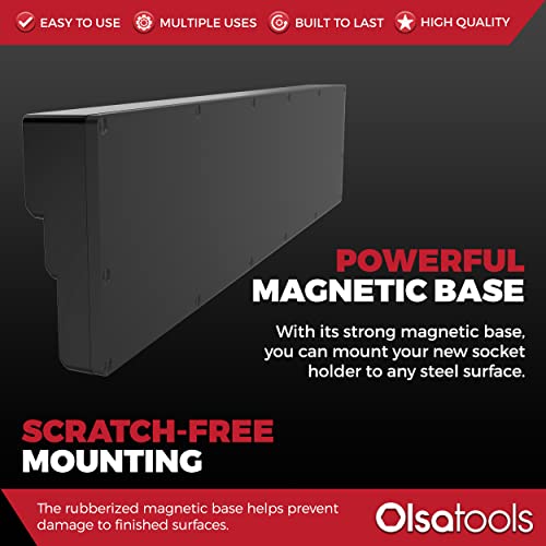 Olsa Tools Magnetic Socket Holder 1/2-Inch Drive Metric, Black, 54 Slots - color: Black, size: 1/2-Inch Drive, Metric