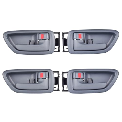 Set of 4 Front & Rear Drive & Passenger Side Interior Door Handles for 2000-2004 Toyota Avalon, 2001-2007 Sequoia, 2004-2006 Tundra(Crew Cabs Only) - Four Full-Sized Doors - Gray - size: 4 Pieces